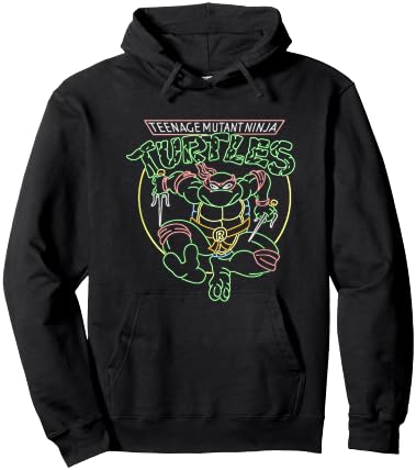 Teenage Mutant Ninja Turtles Raphael Neon Sign Ninja Mode Hoodie - Hoodie | Black