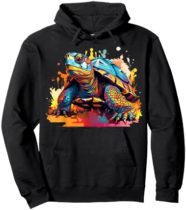Eastern Box Turtle Lover Colorful Splash Art Hoodie - Hoodie | Black