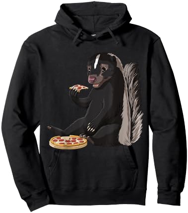 Funny Pizza Lover Skunk Hoodie - Hoodie | Black
