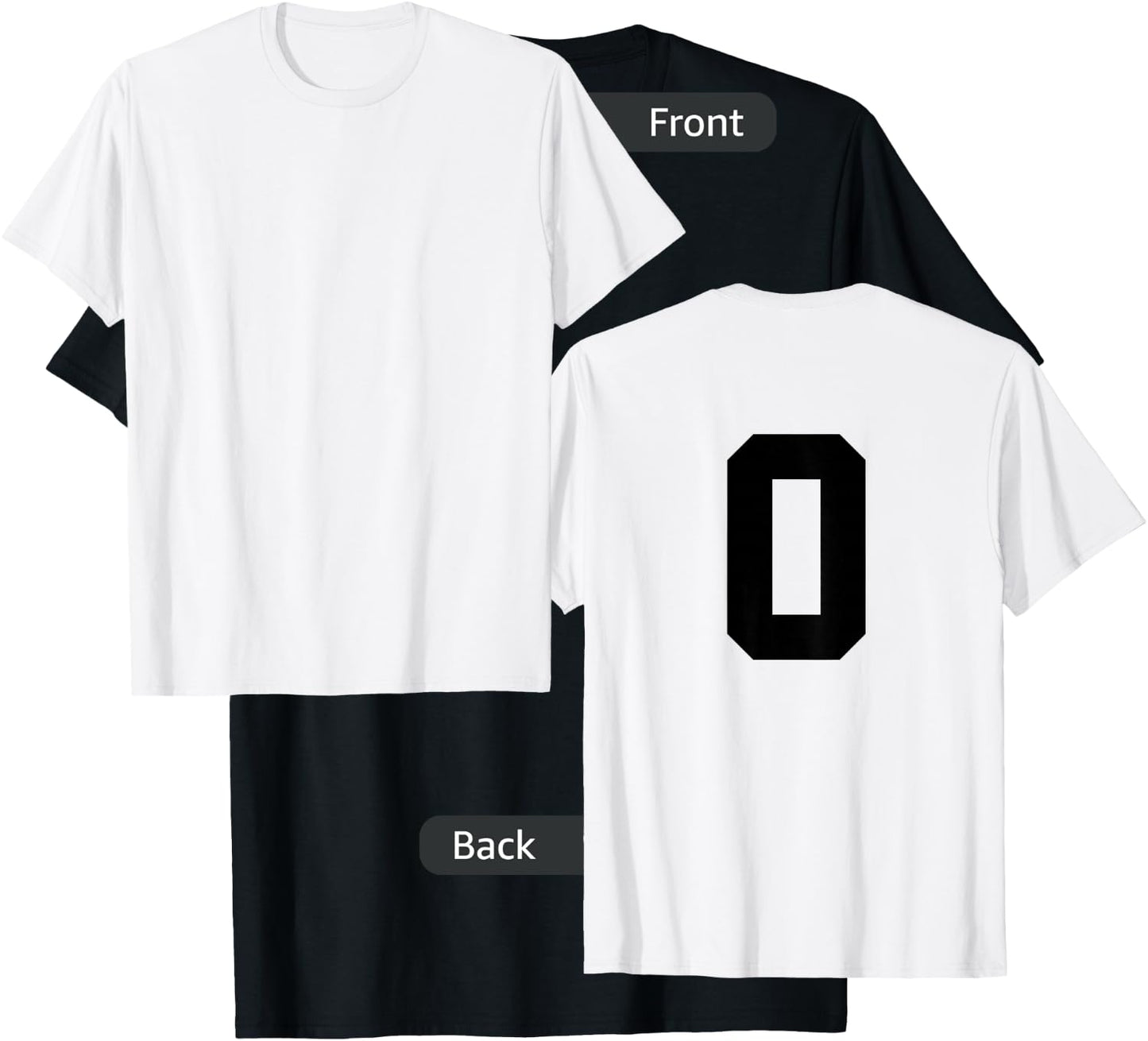 Number 0 (on Back) Sport Team Number Jersey T-Shirt - T-Shirt | Black