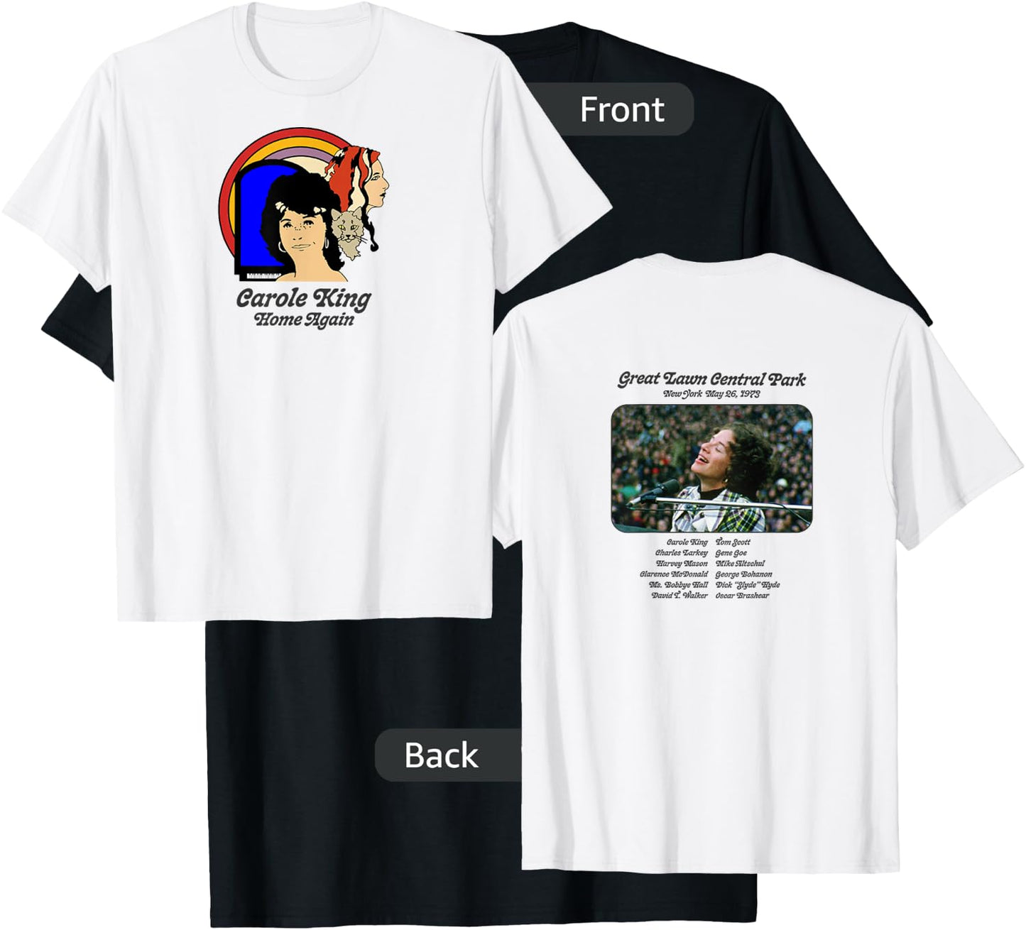 Carole King Home Again Tour 1973 T-Shirt - T-Shirt | Black