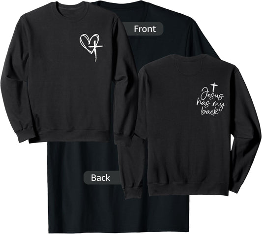 Jesus Has My Back T-Shirt - T-Shirt | Black