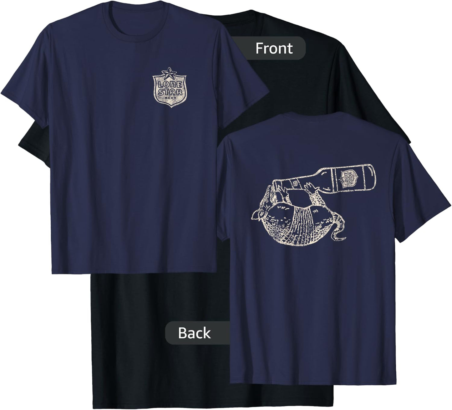 Texas Lone Star Beer Armadillo T-Shirt - T-Shirt | Black