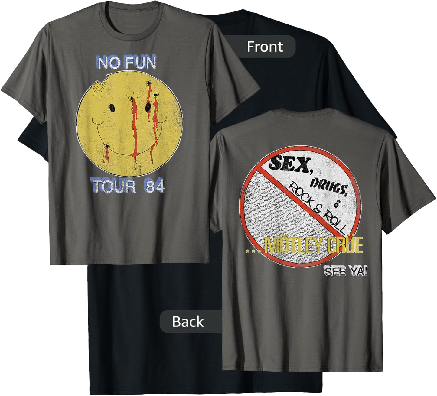 Mötley Crüe – No Fun on Asphalt T-Shirt - T-Shirt | Black