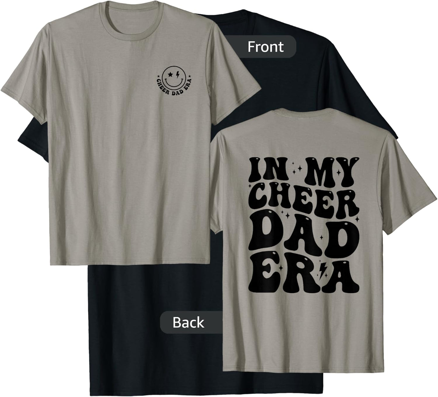 Retro In My Cheer Dad Era Cheerleader Dad (2 Sides) T-Shirt - T-Shirt | Black