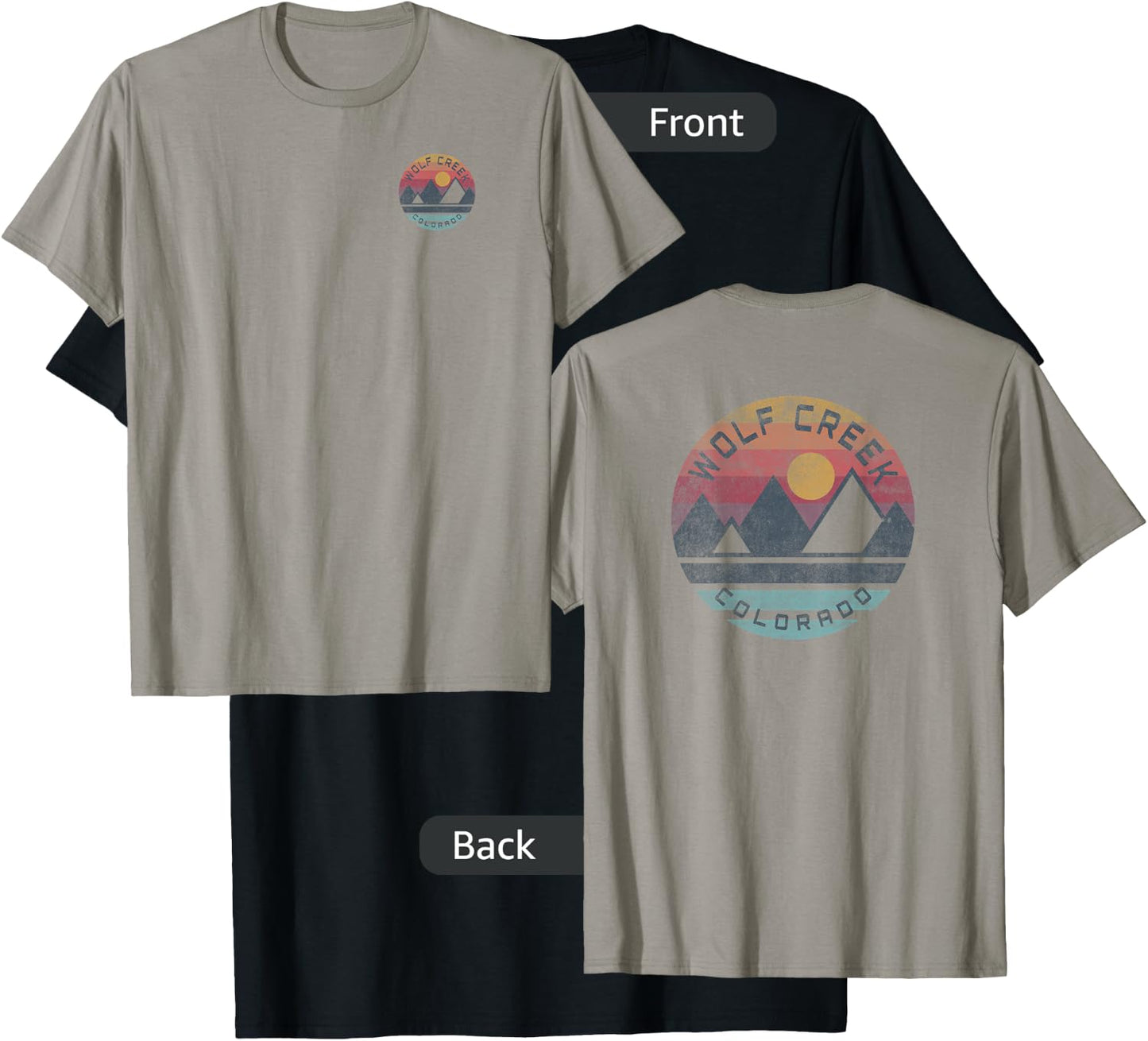 Wolf Creek, Colorado Ski Area Mountain Graphic T-Shirt - T-Shirt | Black