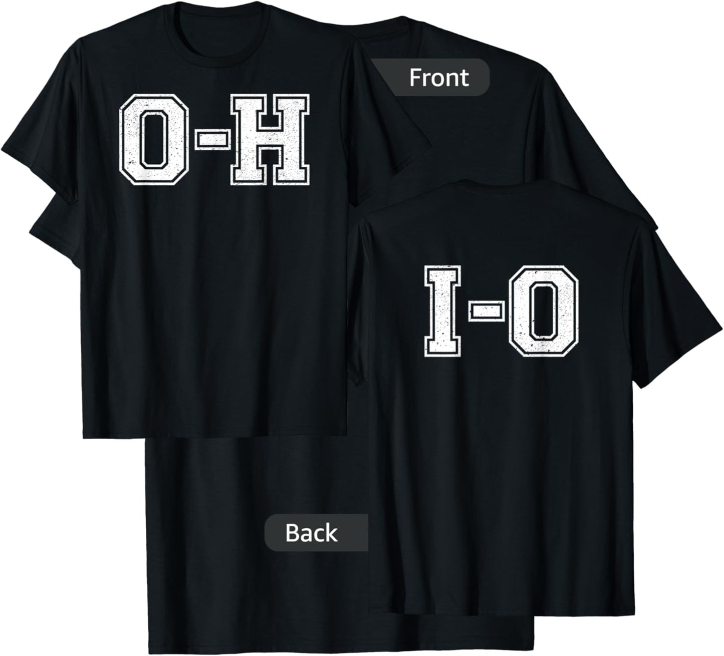 Vintage OH IO Double-sided T-Shirt - T-Shirt | Black