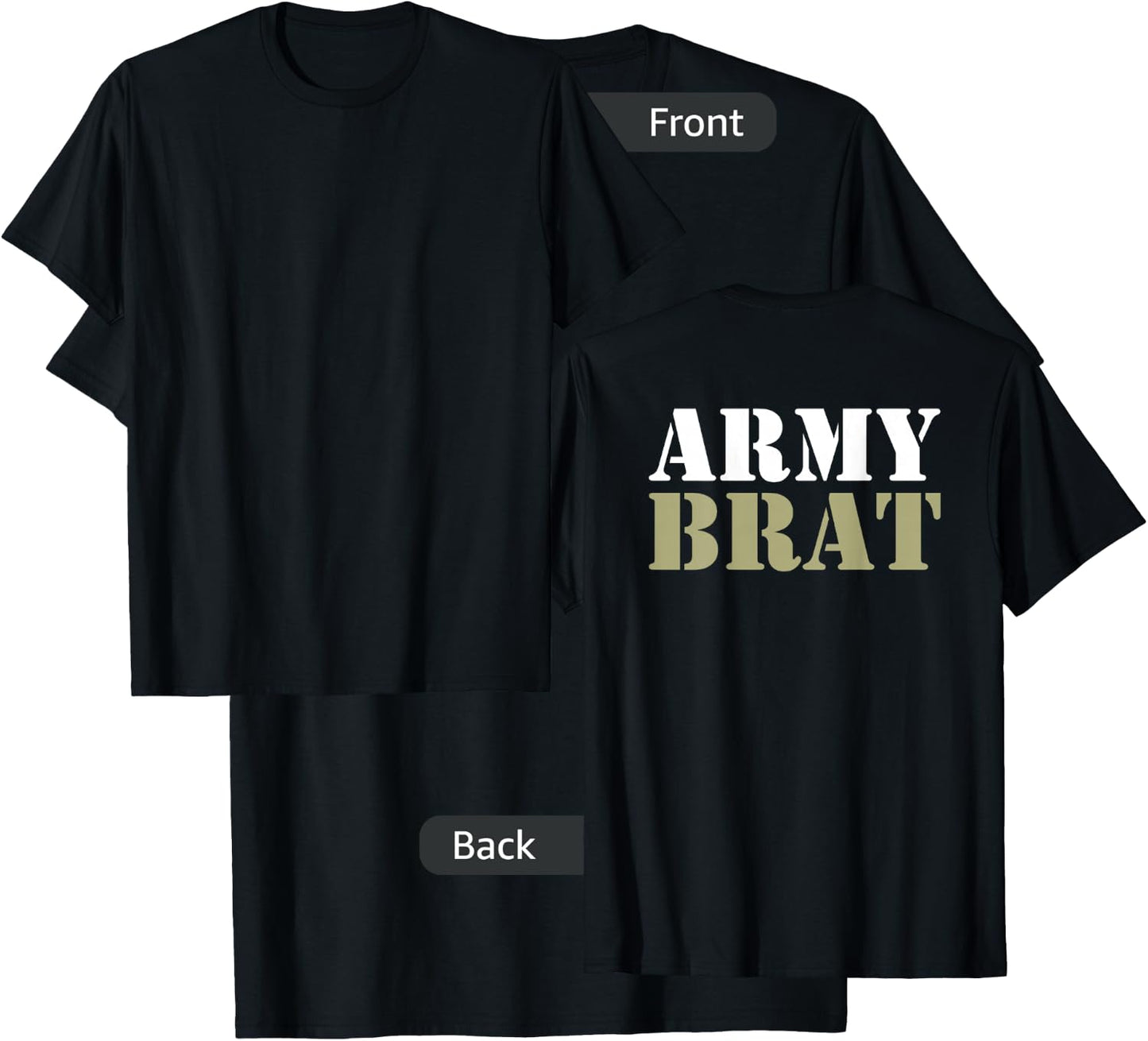 Backprint Army Brat T-Shirt - T-Shirt | Black