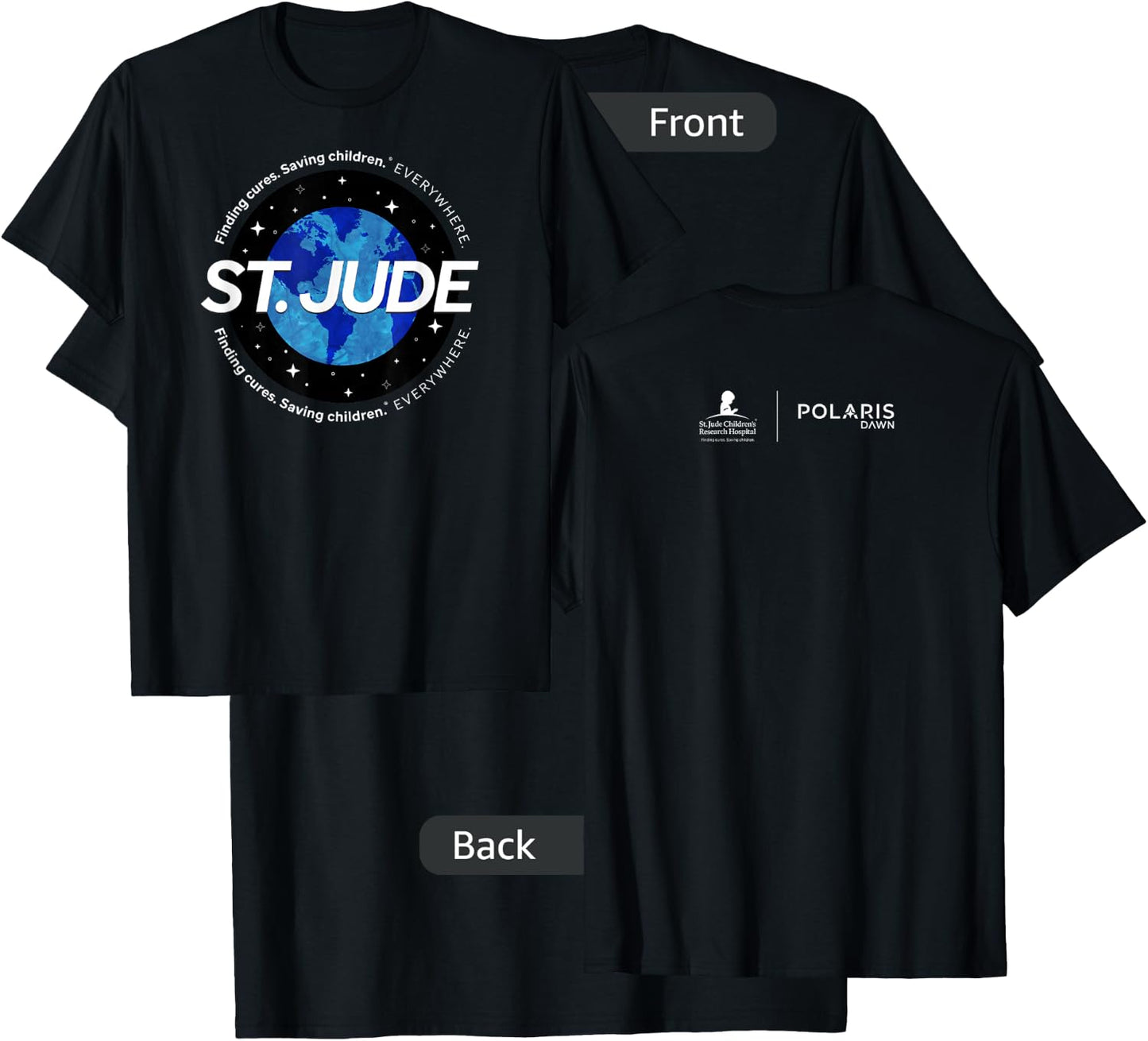St. Jude "Finding Cures. Saving Children. EVERYWHERE" Globe T-Shirt - T-Shirt | Black