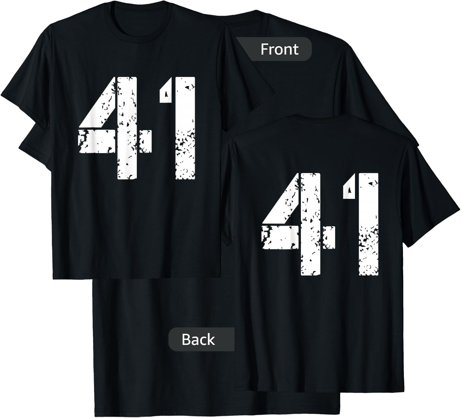 Number 41 Front + Back Varsity Team - 41th Birthday T-Shirt - T-Shirt | Black