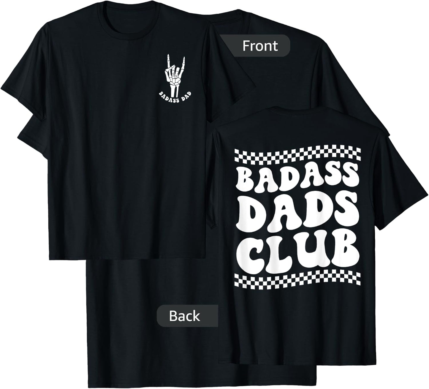 Father's Day Badass Dads Club, Funny Badass Daddy T-Shirt - T-Shirt | Black