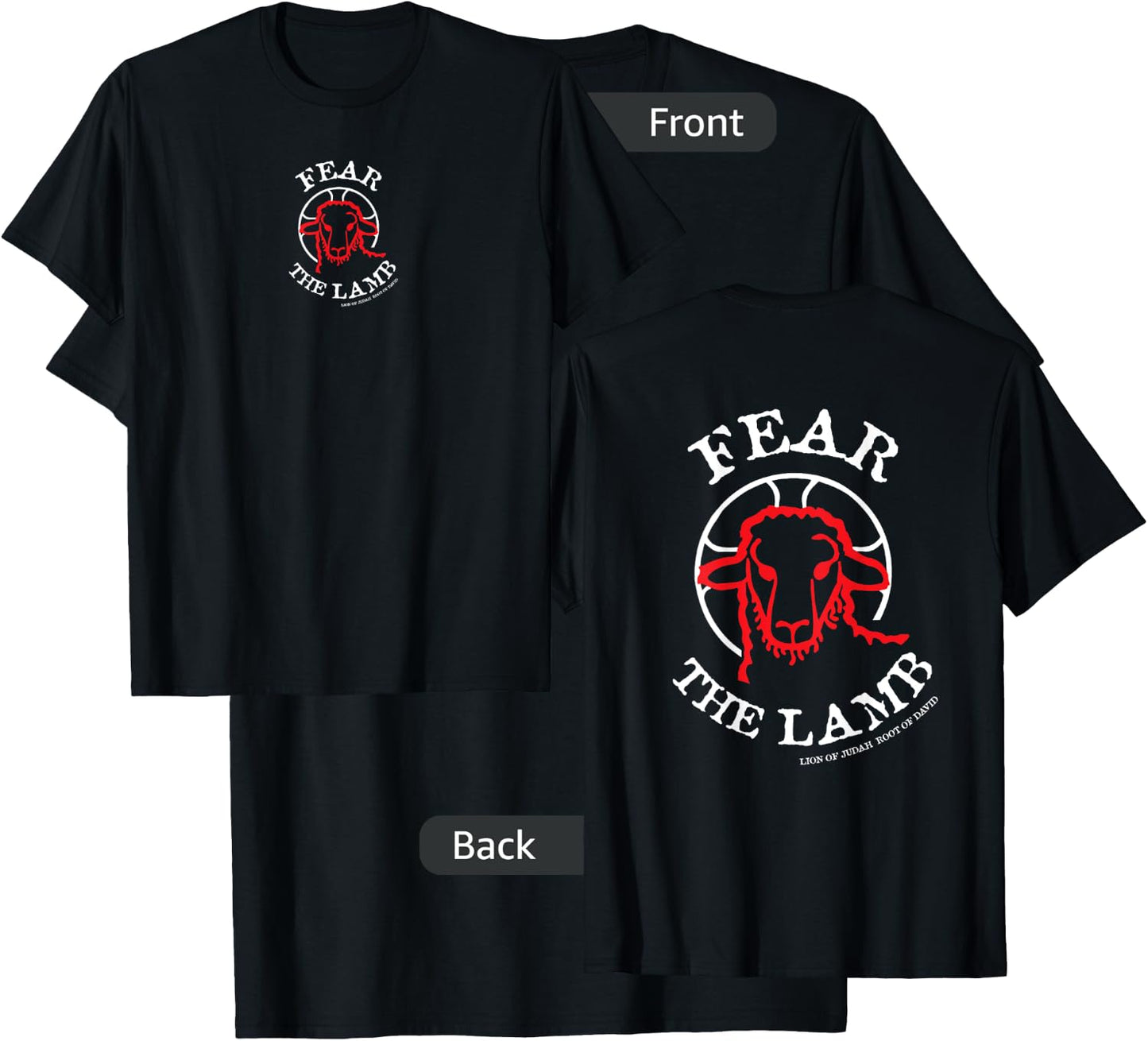 FirefromHeaven Fear the LAMB OF GOD KING Jesus Christ Christian Revelation T-Shirt - T-Shirt | Black