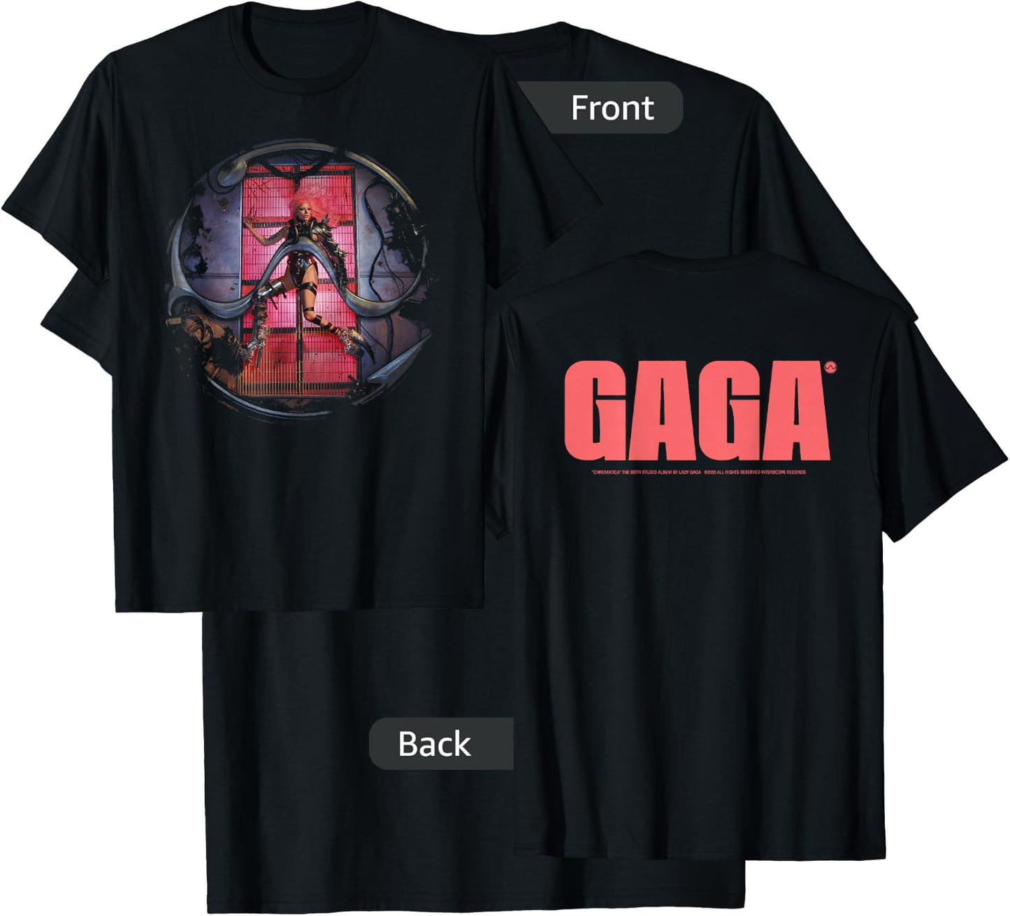 Official Lady Gaga Chromatica Cover T-Shirt - T-Shirt | Black