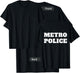 Metro Police Officer Uniform On Duty Policeman BACK PRINT T-Shirt - T-Shirt | Black