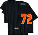 Back Print Orange Sports Block Number 72 For Sports Team T-Shirt - T-Shirt | Black