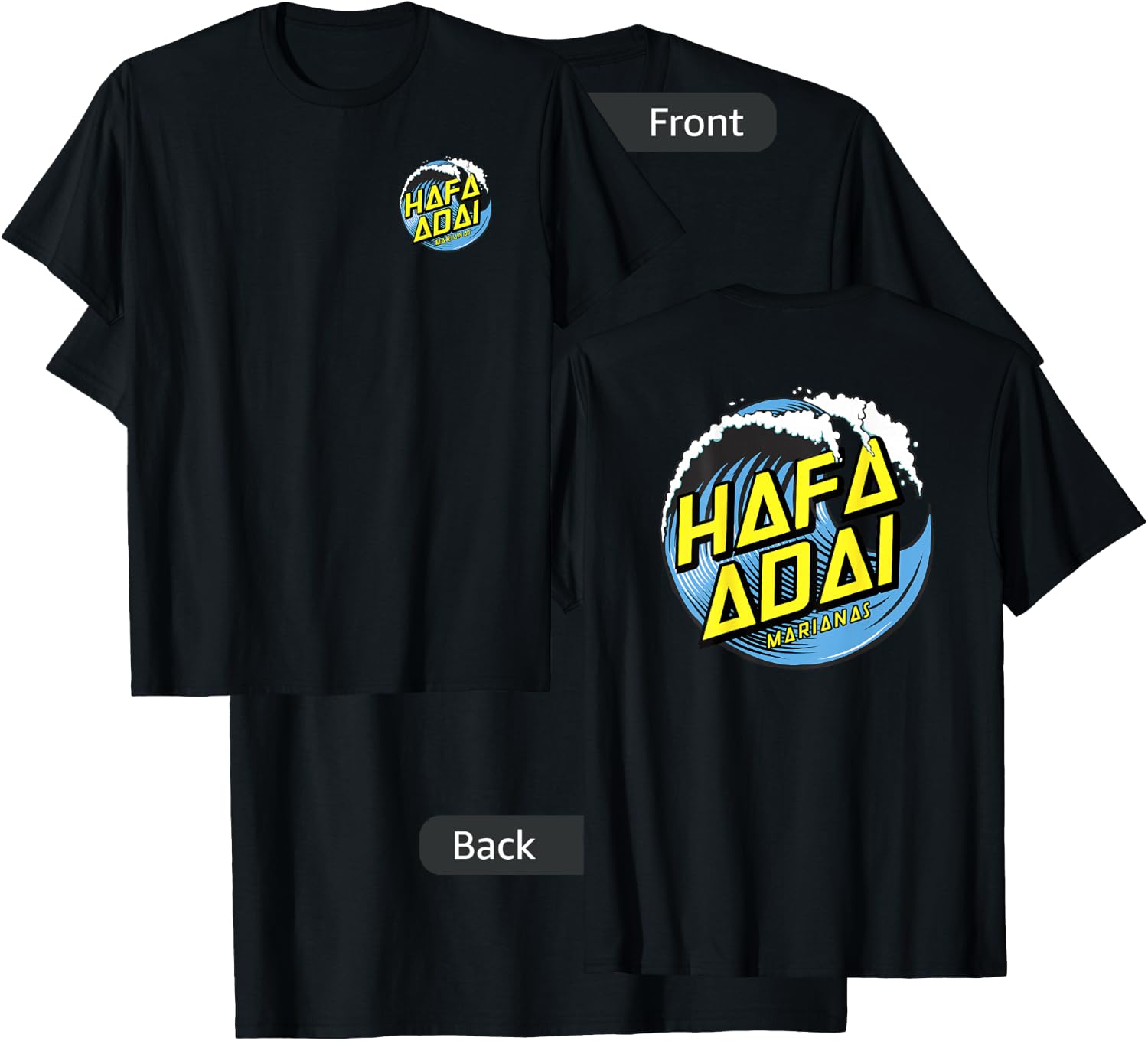 Vintage Wave Hafa Adai Marianas - CNMI T-Shirt - T-Shirt | Black