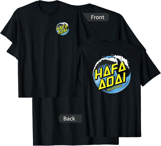 Vintage Wave Hafa Adai Marianas - CNMI T-Shirt - T-Shirt | Black