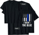Back The Blue - Printed On Back - Police Flag T-Shirt - T-Shirt | Black