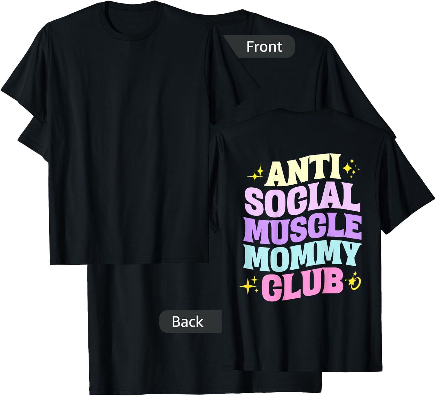 Anti Social Muscle Mommy Club Groovy Pump Cover Funny T-Shirt - T-Shirt | Black