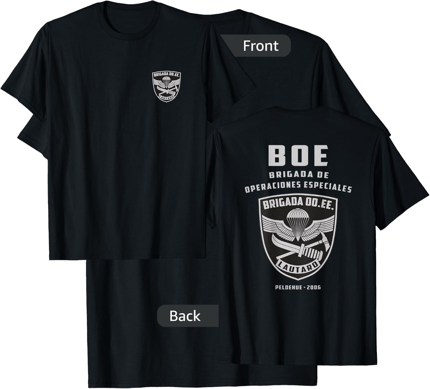 Chilean Army Special Force Lautaro Brigade Chile Military T-Shirt - T-Shirt | Black