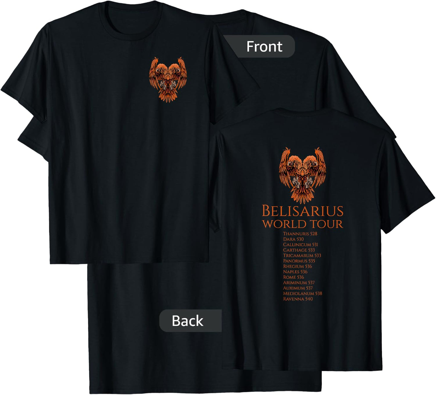 Byzantine History - Belisarius World Tour - Eastern Rome T-Shirt - T-Shirt | Black