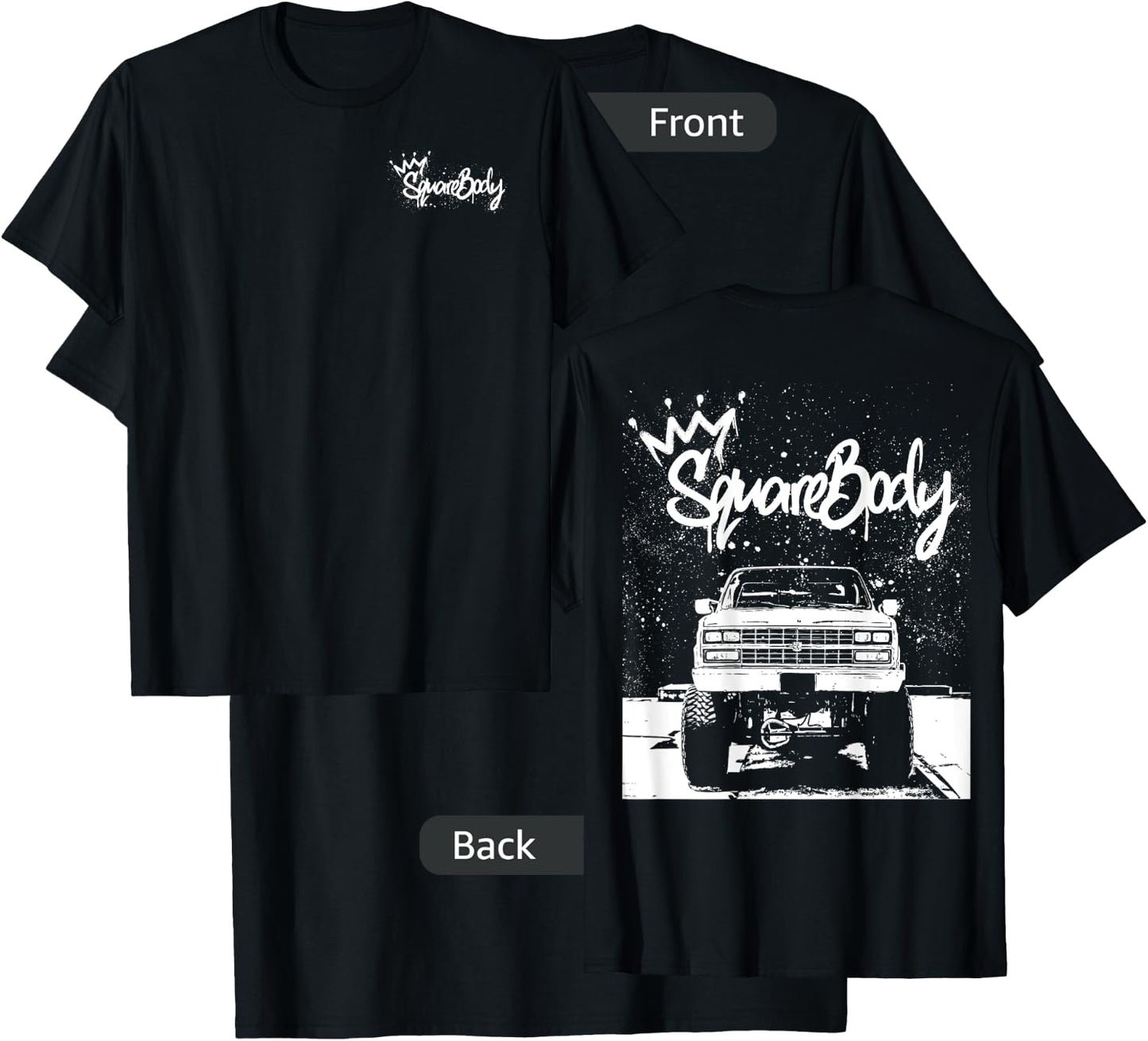 Squarebody C10 Classic truck Square body Nation Truck T-Shirt - T-Shirt | Black
