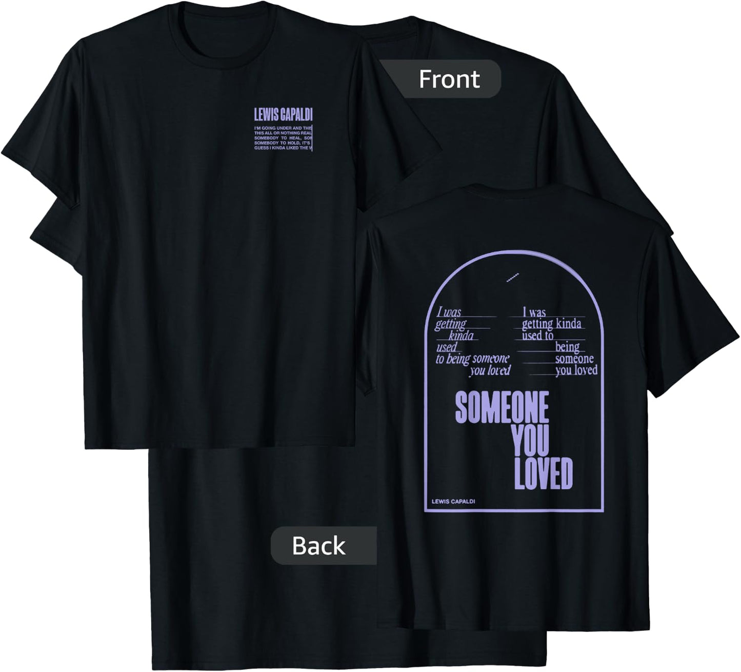 Lewis Capaldi – Slogan Arch T-Shirt - T-Shirt | Black