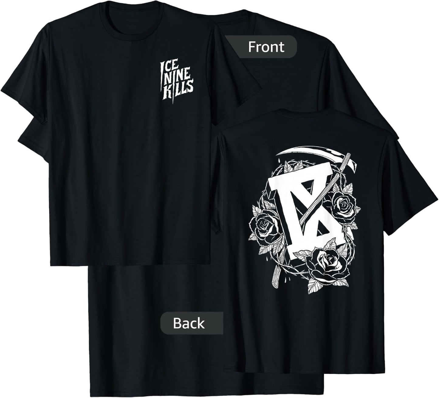 Ice Nine Kills Official Adult Floral , Black, Small T-Shirt - T-Shirt | Black