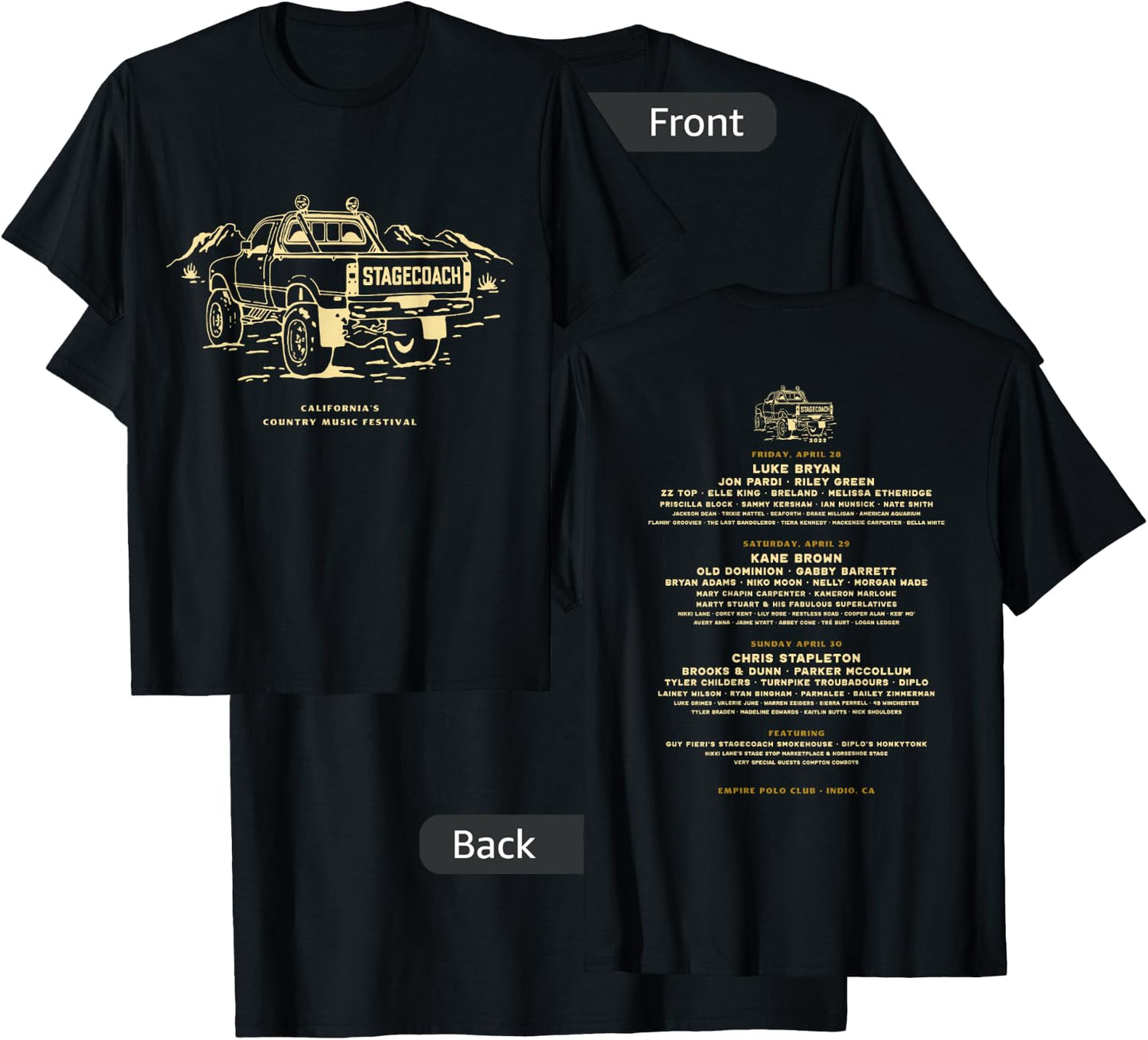 Official Stagecoach Truck Lineup T-Shirt - T-Shirt | Black