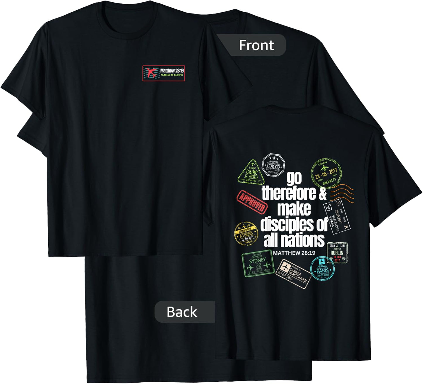 GREAT COMMISSION (front logo) T-Shirt - T-Shirt | Black