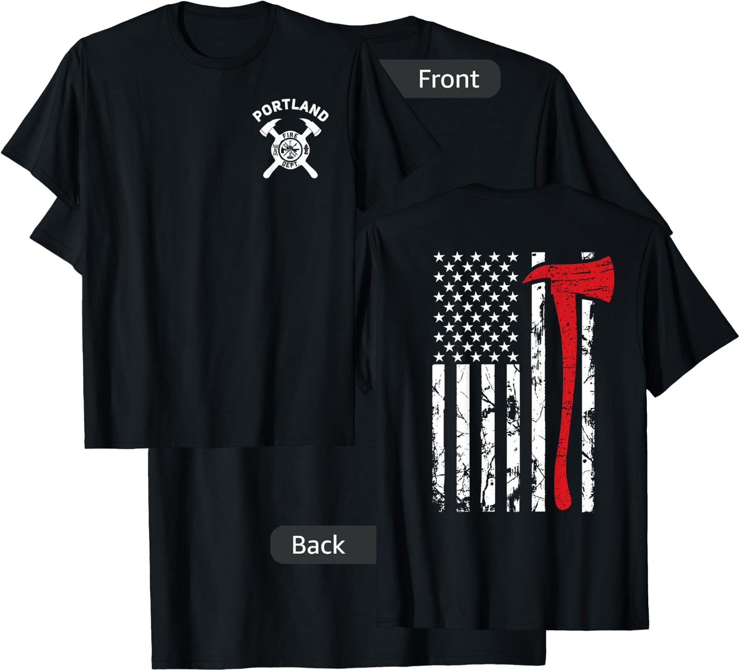 City Of Portland Fire Department Oregon Firefighter T-Shirt - T-Shirt | Black