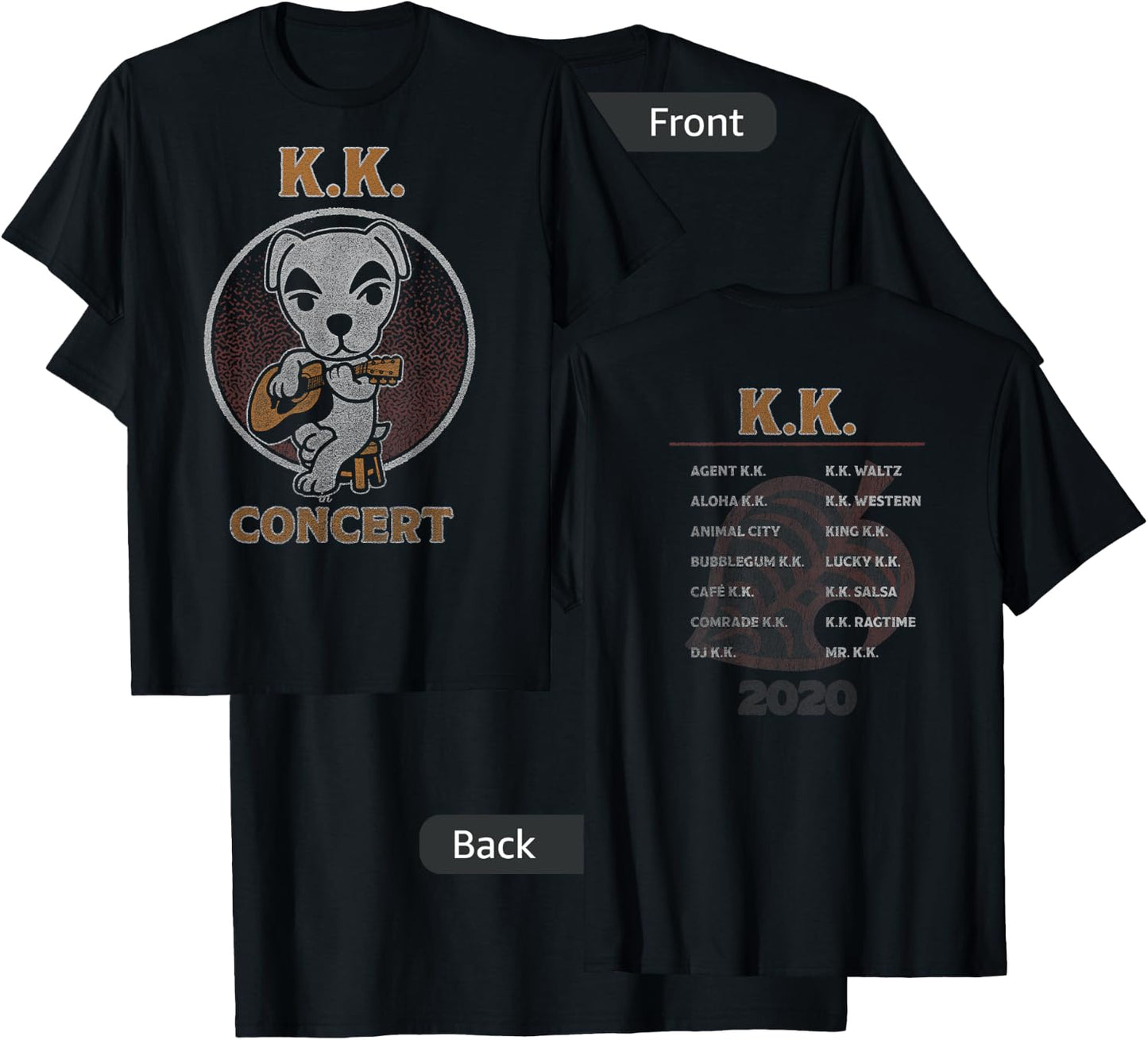 Animal Crossing: New Horizons K.K. Slider In Concert Vintage T-Shirt - T-Shirt | Black