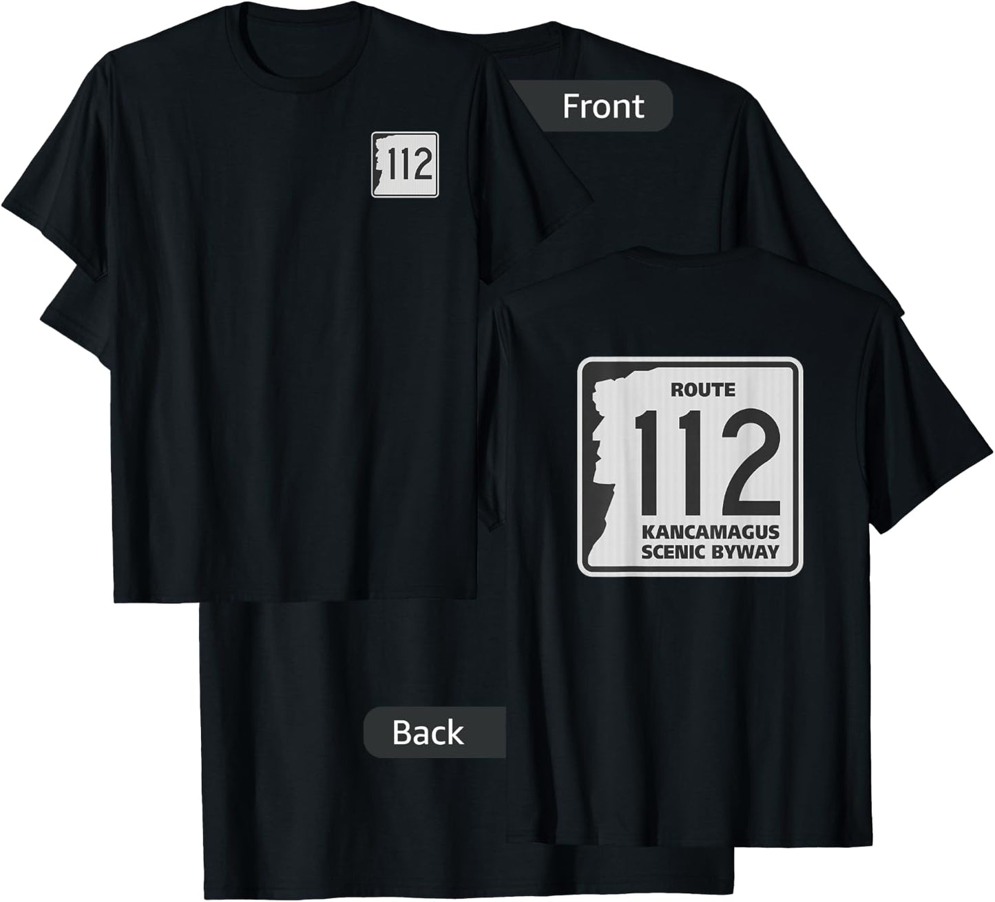 Route 112 Kancamagus Highway Sign T-Shirt - T-Shirt | Black