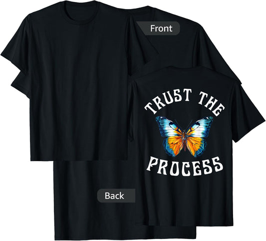 TRUST THE PROCESS X BUTTERFLY Trust in process backprint T-Shirt - T-Shirt | Black