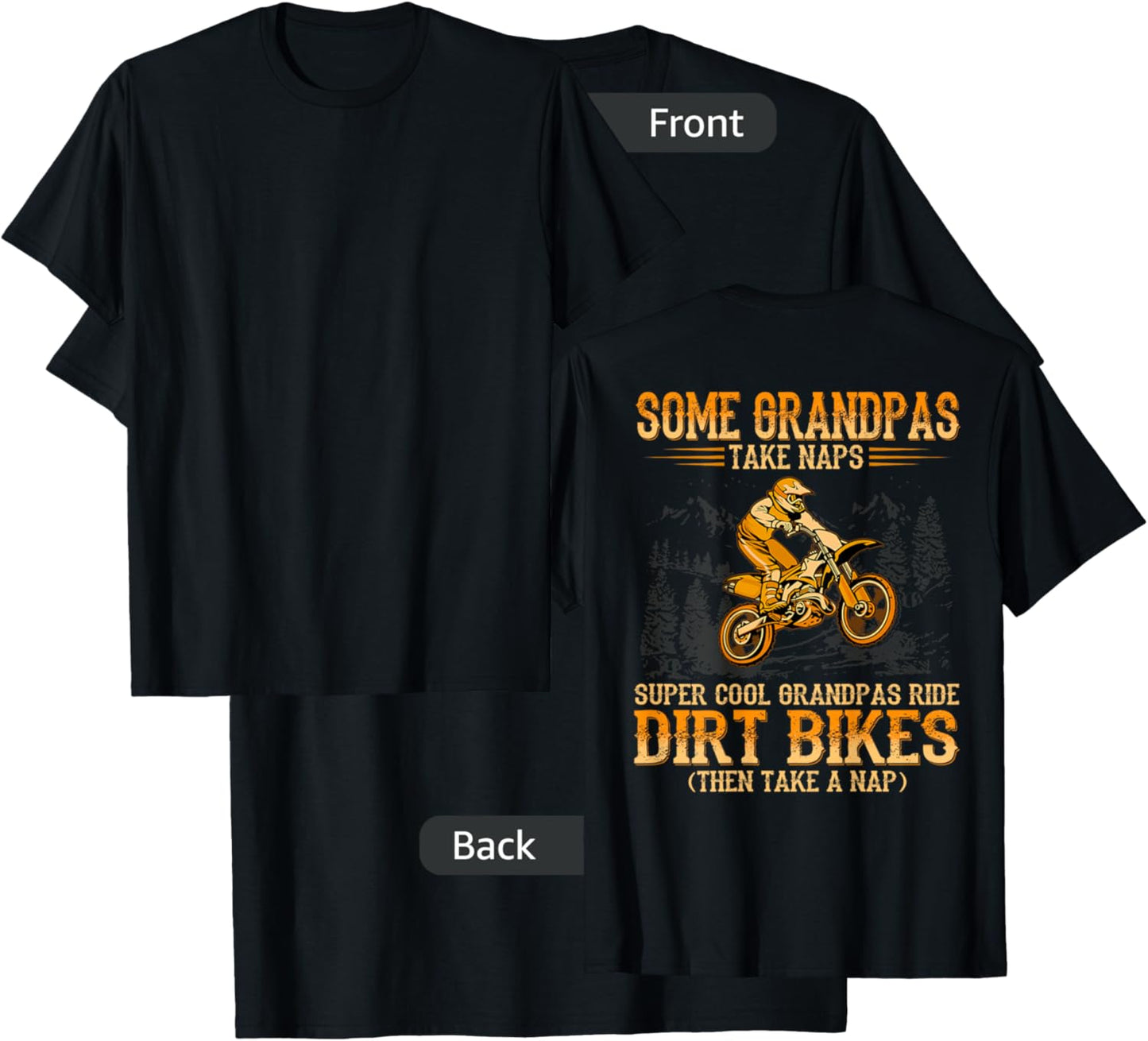 Some Grandpas take naps supper cool Grandpas ride Dirt Bikes T-Shirt - T-Shirt | Black