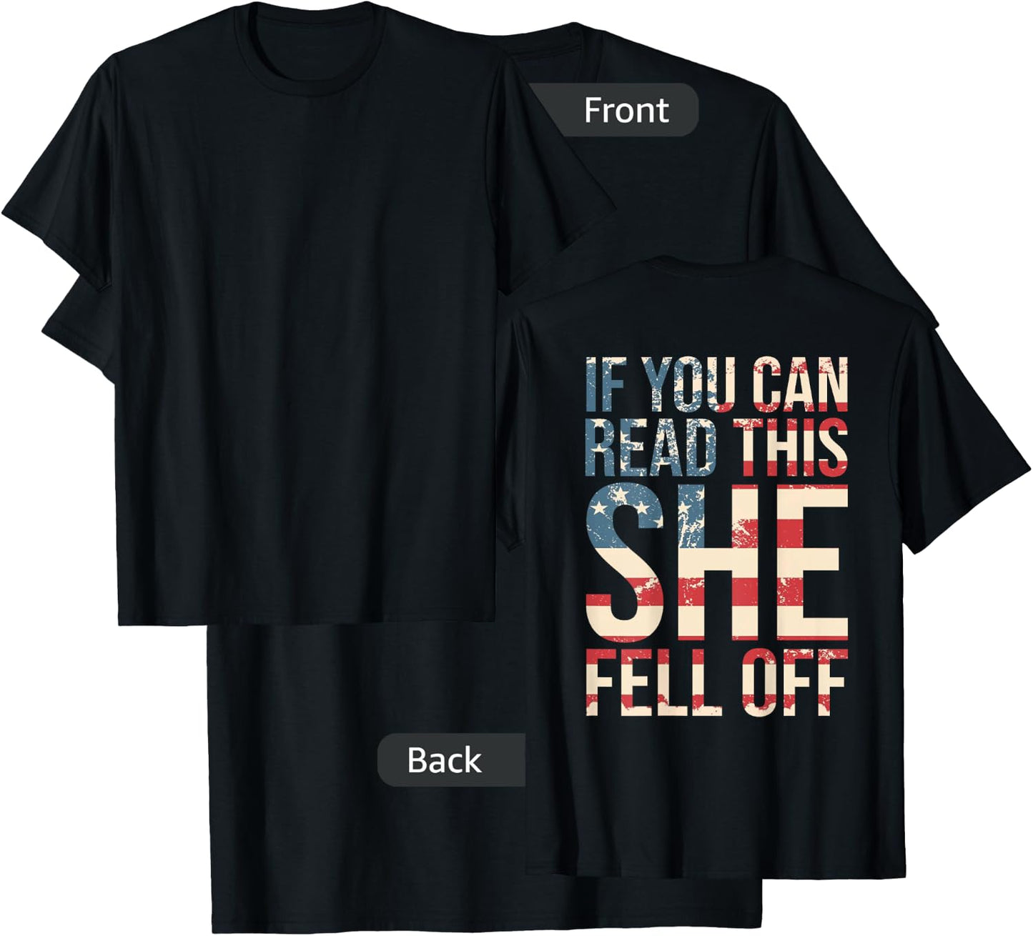 Funny If You Can Read This She Fell Off Biker Motorcycle T-Shirt - T-Shirt | Black
