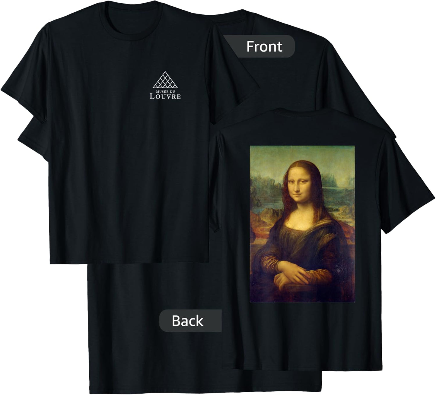 Utopia Sport Louvre Museum Paris France Mona Lisa , Black, Small, -Adults, -Kids, Women, Short Sleeve, Classic Fit, Cotton 60%, Polyester 40% T-Shirt - T-Shirt | Black