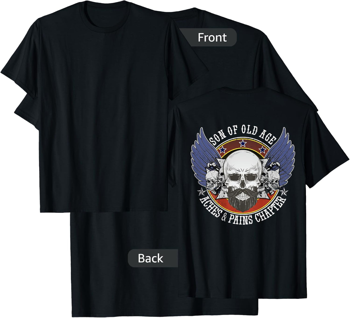 Sons Of Old Age Aches And Pains Chapter Funny biker T-Shirt - T-Shirt | Black
