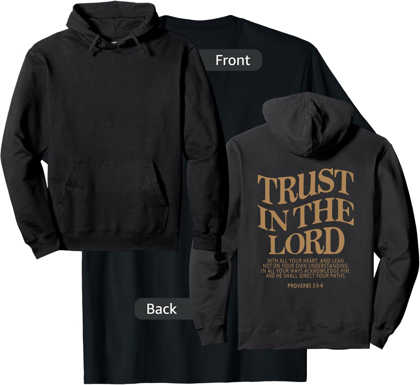 Trust In The Lord, Christian Religious Faith Jesus T-Shirt - T-Shirt | Black