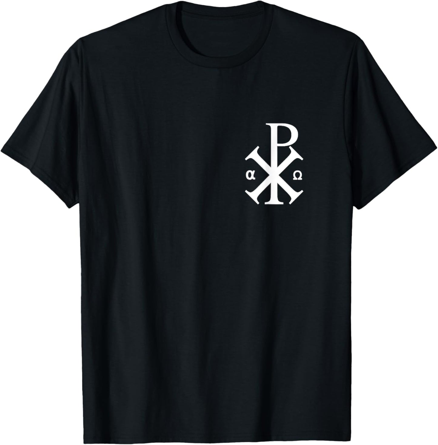 Chi Rho Symbol Motif Jesus Constantine Cross Christian T-Shirt - T-Shirt | Black