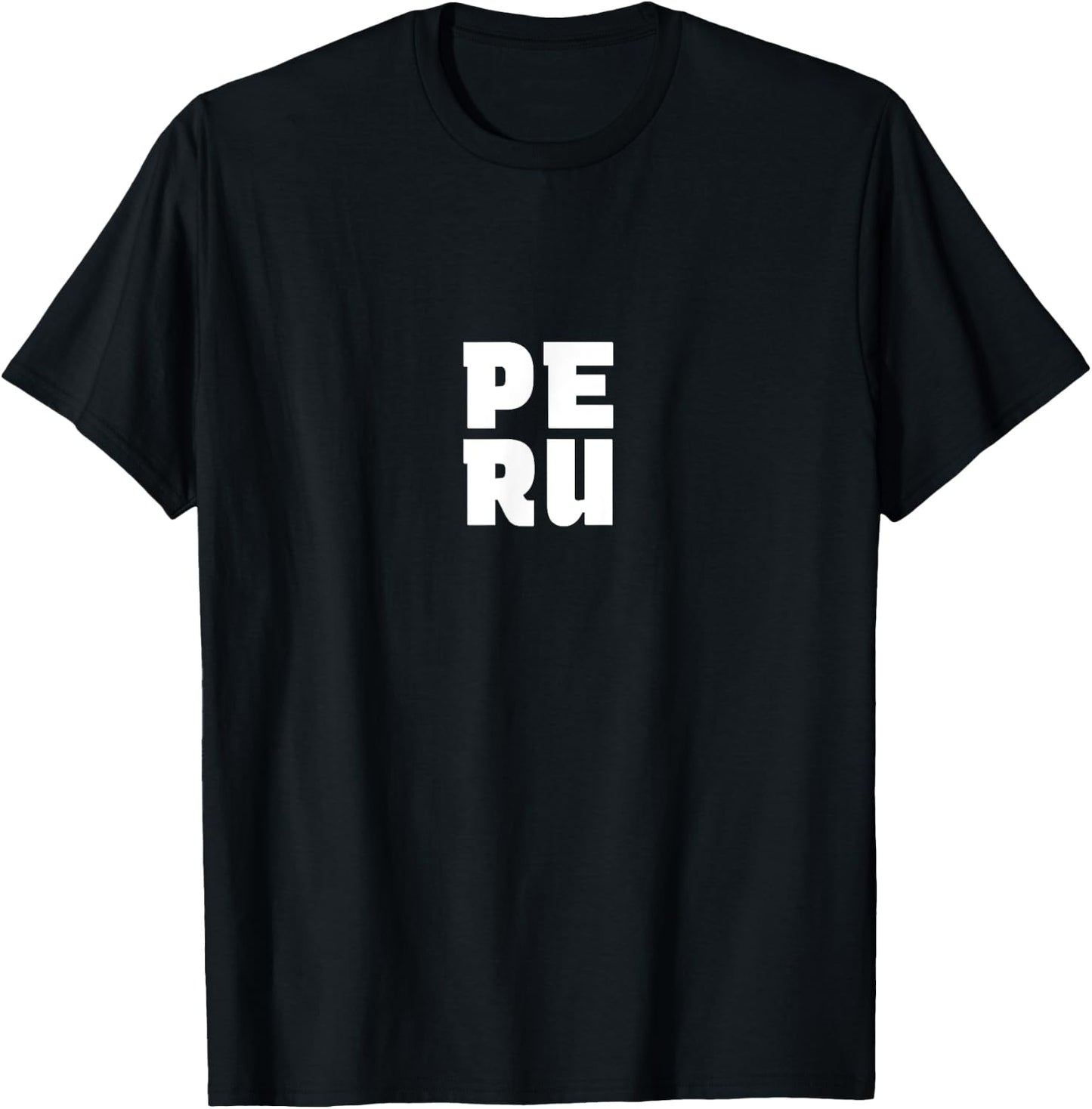 Peru Souvenir - Peruvian Pride Letter Box Word Art T-Shirt - T-Shirt | Black