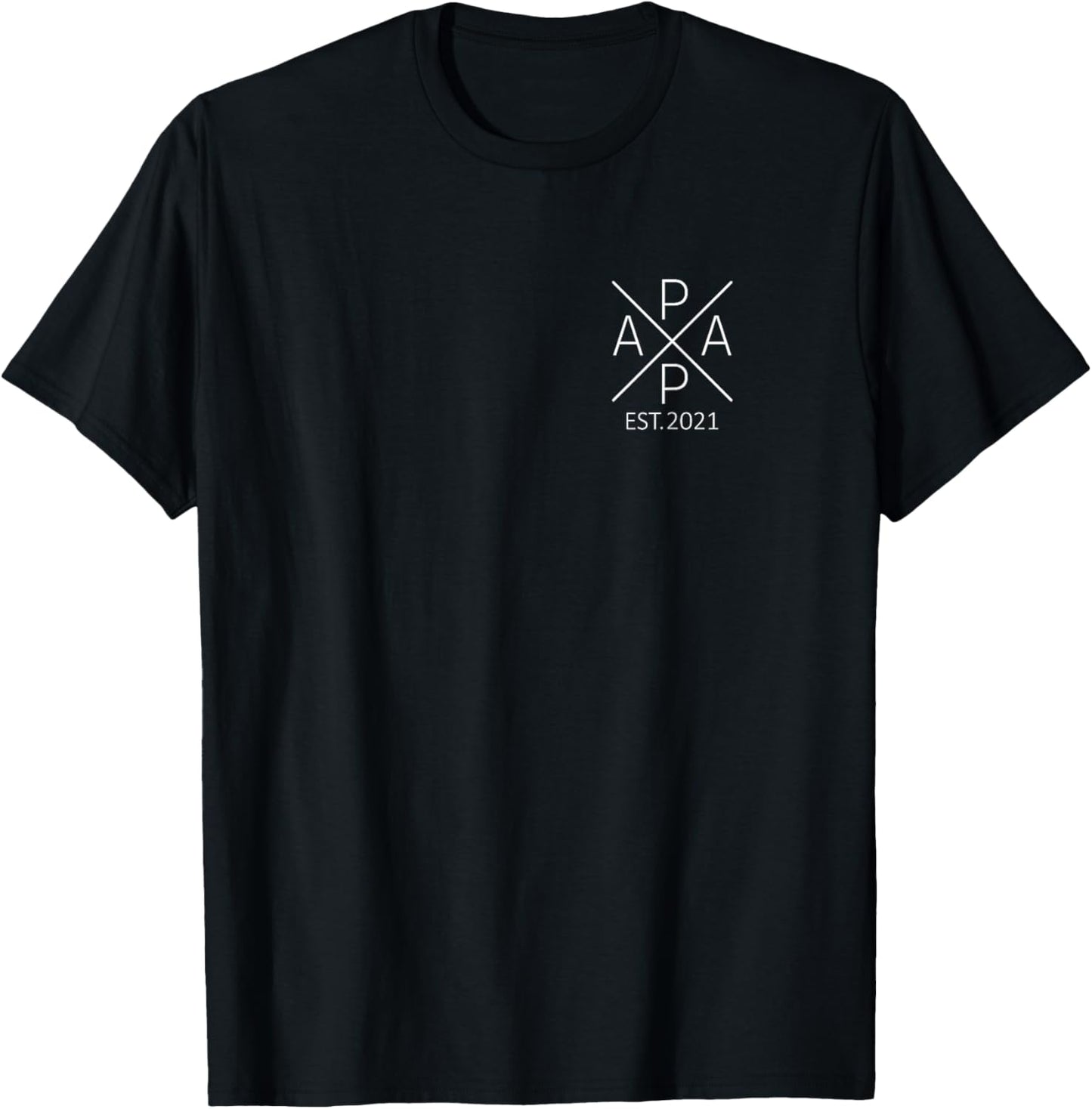 Proud Papa Est. 2021 Father 2021 promoted to Papa 2021 T-Shirt - T-Shirt | Black
