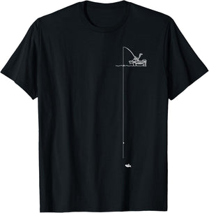 Fishing Pocket Design T-Shirt - T-Shirt | Black