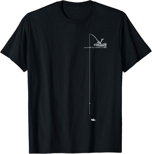 Fishing Pocket Design T-Shirt - T-Shirt | Black