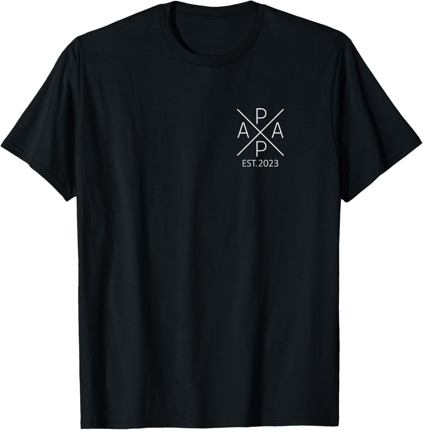 Papa Est. 2023 Papa since 2023 Papa 2023 T-Shirt - T-Shirt | Black