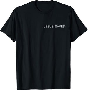 Jesus Saves Minimalist Christian T-Shirt - T-Shirt | Black