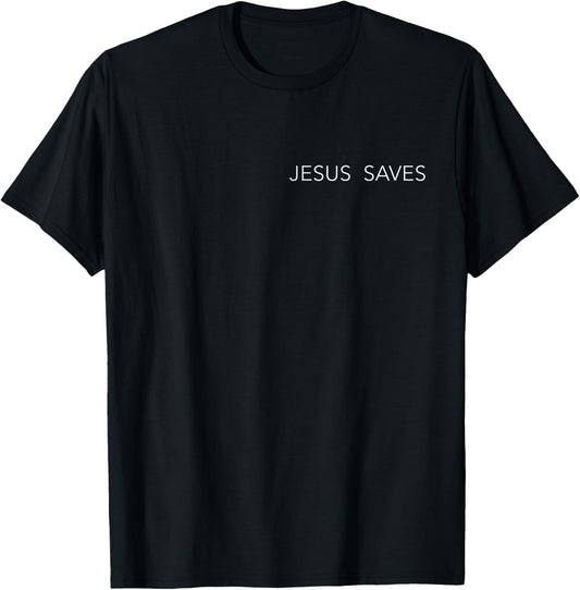 Jesus Saves Minimalist Christian T-Shirt - T-Shirt | Black