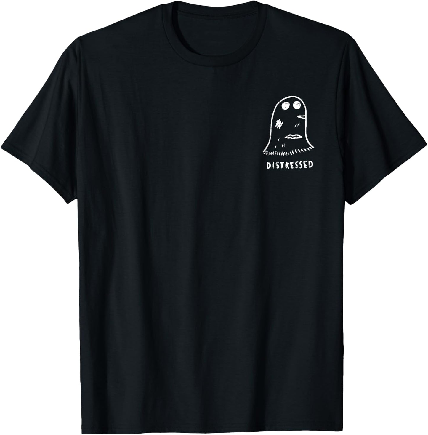 Ghost Pocket Distressed Halloween Costume Ghoul Spirit T-Shirt - T-Shirt | Black