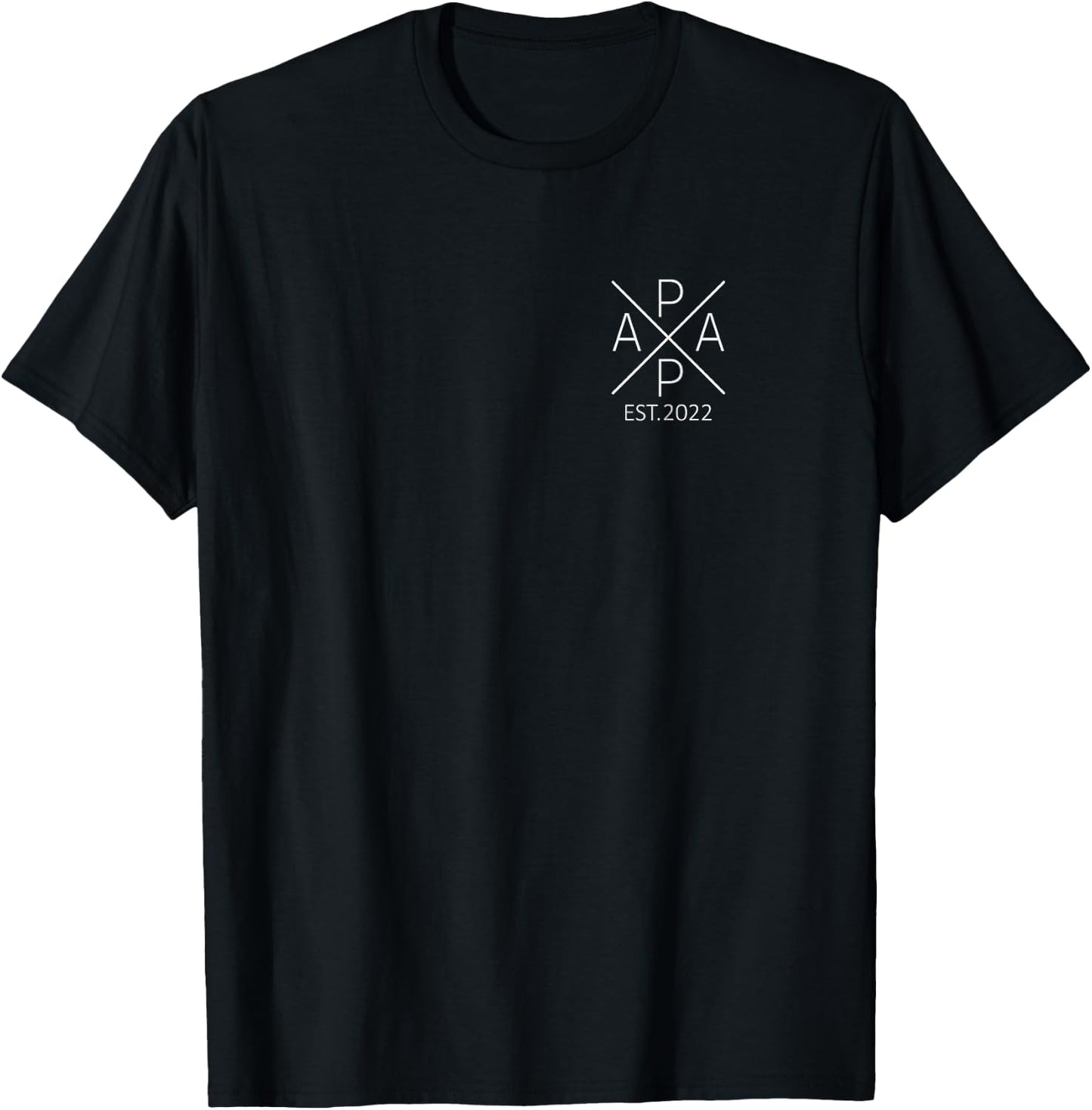 Proud Papa Est. 2022 Father 2022 promoted to Papa 2022 T-Shirt - T-Shirt | Black