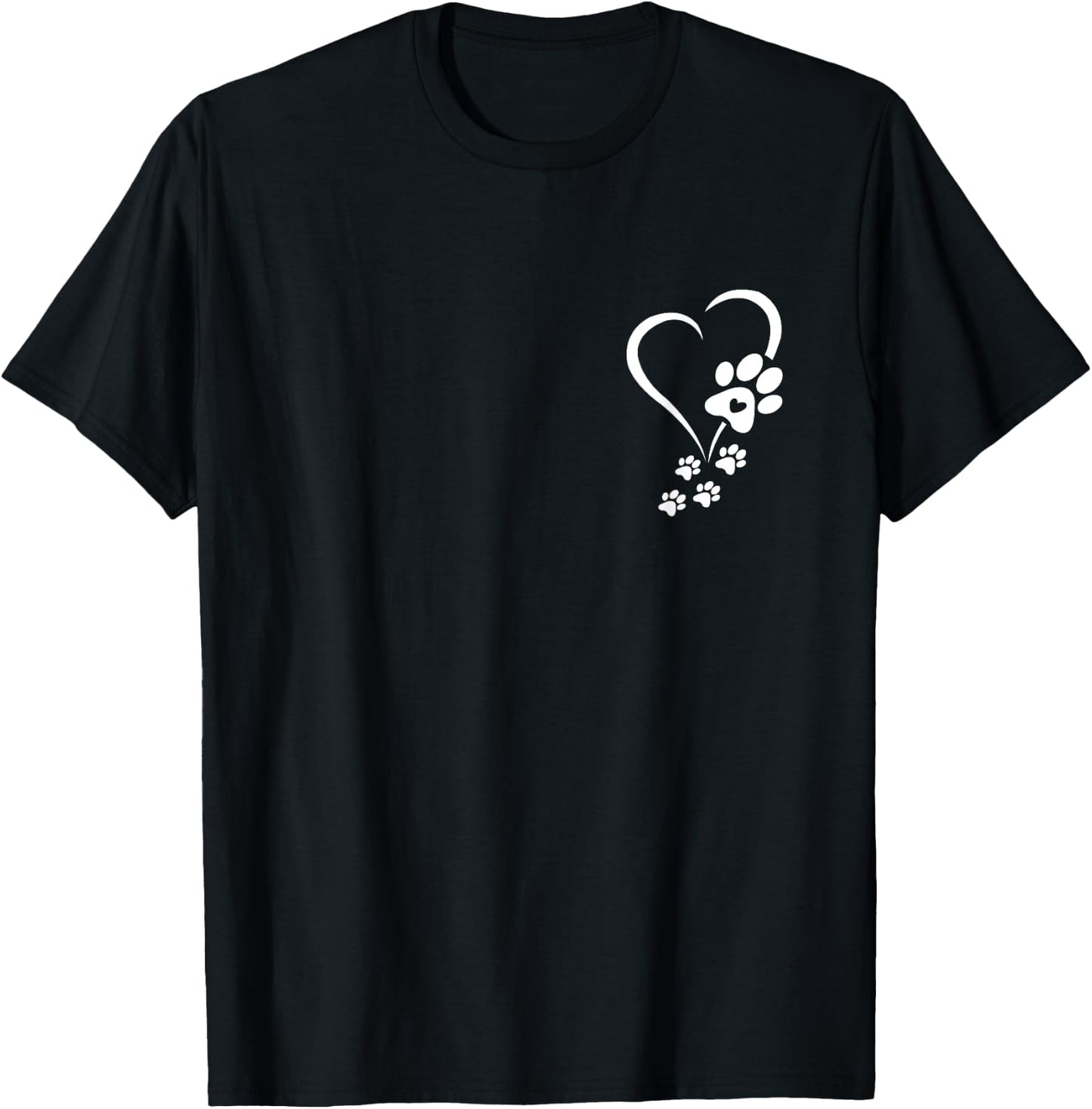 Dog Paw Heart Baby Dogs Paws Hearts Dog Paw Print Women Girls Kids T-Shirt - T-Shirt | Black